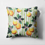 Cushion Cover With Lemons And Green Striped Theme, thumbnail 5 of 7