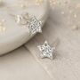 Sterling Silver Twinkling Star Stud Earrings, thumbnail 2 of 9