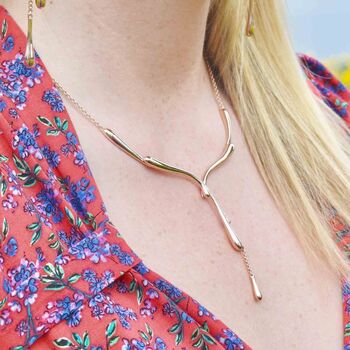 Dripping Necklace In Rose Gold Vermeil, 2 of 3