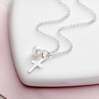Baby's Sterling Christening Cross Necklace, 2 of 6