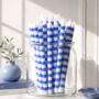 Blue And White Stripe Dinner Candles, thumbnail 1 of 4
