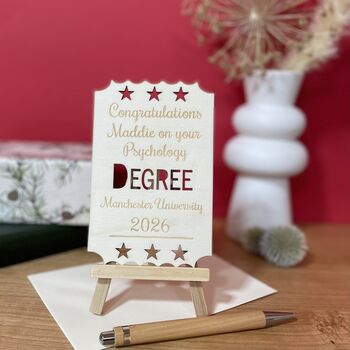 Personalised Degree Wooden Card, 9 of 10