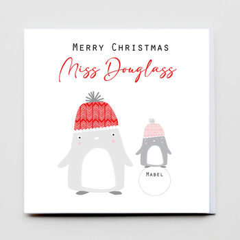 Personalised Merry Christmas Teacher Card, 2 of 2