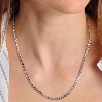 Sterling Silver Curb Chain Necklace 20 Inch, 5 of 5