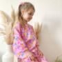 Girls Pink Dinosaur Cotton Pyjama Set Long, thumbnail 4 of 6