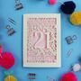 Personalised 21st Birthday Card Papercut Flower Design, thumbnail 3 of 11