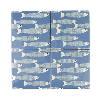 Blue 'Ocean Shoal' Ceramic Tile, 10 of 10