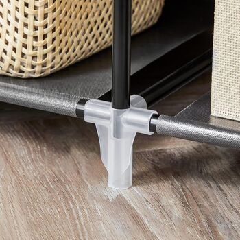 Canvas Wardrobe Folding Fabric Closet Rack, 5 of 9