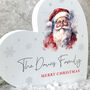 Personalised Any Message Traditional Santa White Wooden Freestanding Heart, thumbnail 2 of 4