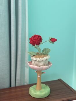 Crochet Rose Pot Gift For Loved One, 4 of 11