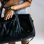 Pony Hair Leather Classic Duffle In Black, thumbnail 2 of 9