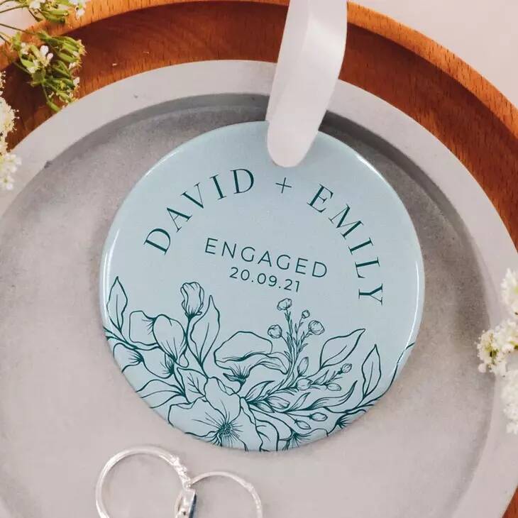 Personalised Ceramic Engaged Couples Keepsake Gift By Secret Creation Ltd