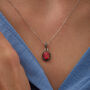 Circle Red Opal High Quality Sterling Silver Necklace, thumbnail 1 of 10