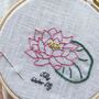 Birth Flower Embroidery Hobby Napkin Set Craft Kit Gift, thumbnail 4 of 7