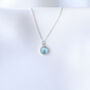 Something Blue Wedding Necklace – Sterling Silver Initial And Aquamarine Gift For Bride, thumbnail 2 of 6