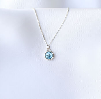 Something Blue Wedding Necklace – Sterling Silver Initial And Aquamarine Gift For Bride, 2 of 6