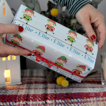Christmas Gift Wrap: Personalised Little Elf, 2 of 4
