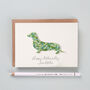 Personalised Father's Day Liberty Sausage Dog Card, thumbnail 1 of 4