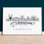 Cambridge Skyline Cityscape Art Print, thumbnail 1 of 7