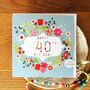 Floral 40th Birthday Card, thumbnail 5 of 5