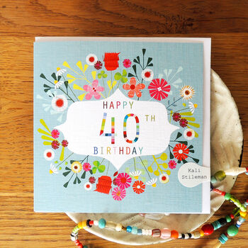 Floral 40th Birthday Card, 5 of 5