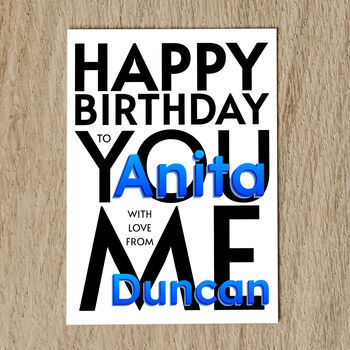Personalised Birthday Card With Names And Message, 5 of 8