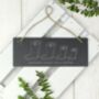 Personalised Welly Boot Family Hanging Slate Plaque, thumbnail 2 of 4
