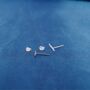 Small Dainty Minimalistic Silver Lightning Bolt Studs, thumbnail 6 of 8