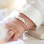 Silver Plated Heart Christening Bangle, thumbnail 1 of 2