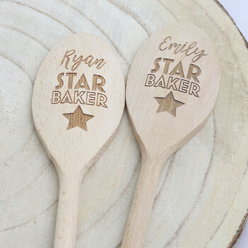 Star Baker Personalised Engraved Wooden Spoon, 2 of 5