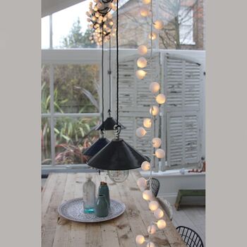 White Pom Pom Light Chain Mains Powered, 4 of 4