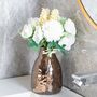 Set Of Three Glazed Metalic Ceramic Flower Vase, thumbnail 3 of 5