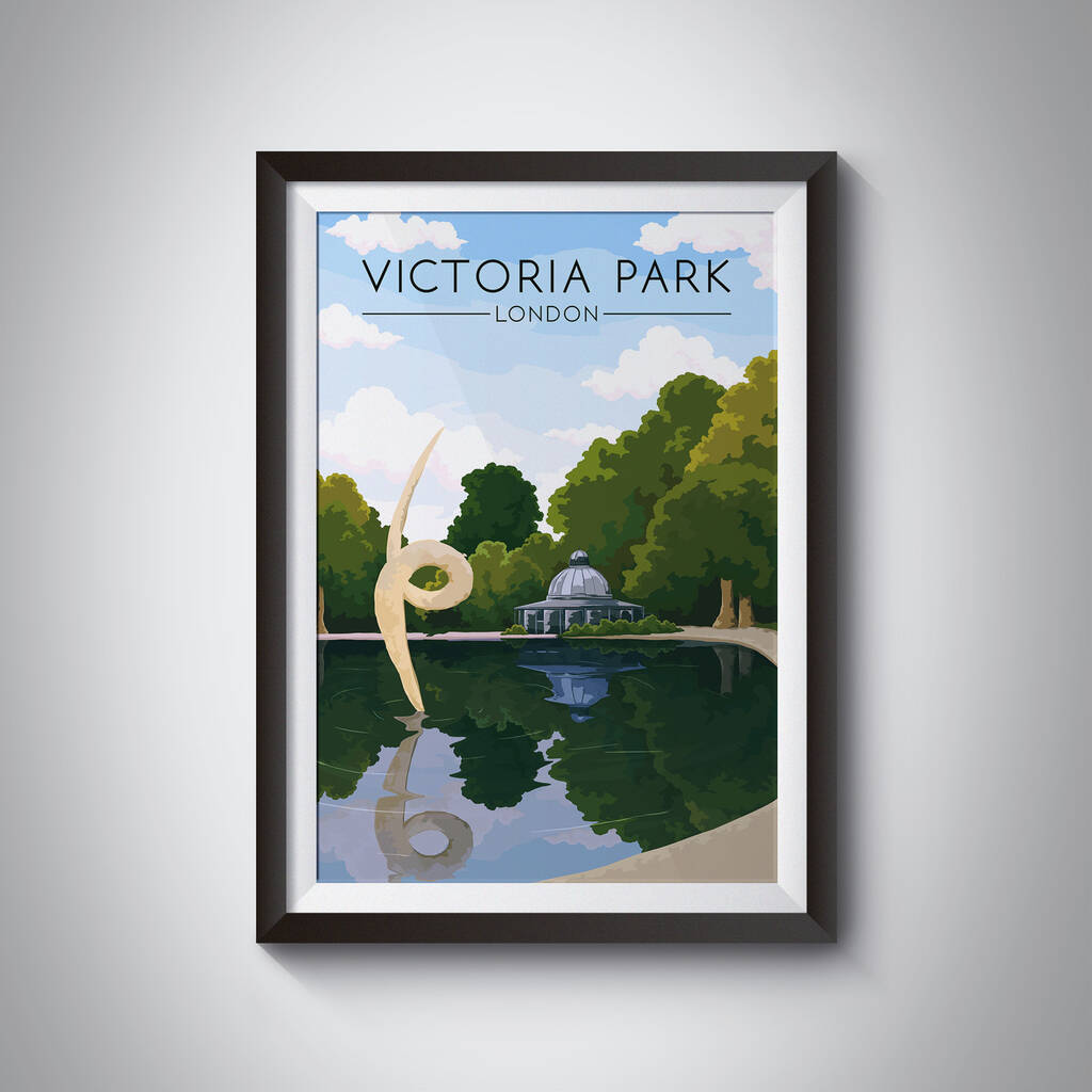Victoria Park London Travel Poster Art Print, 1 of 7