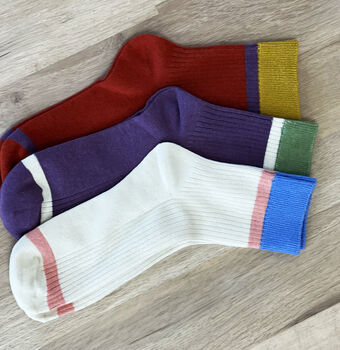 Pack Of Three American Sports Style Solesmith Socks, 5 of 9