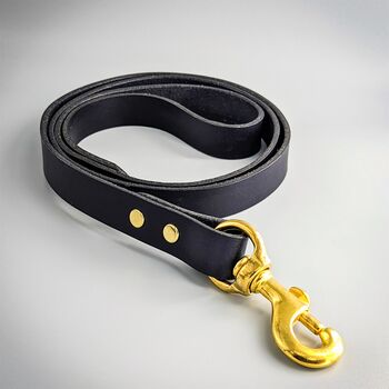 Luxury Leather Dog Collar And Matching Lead Set Dark Blue, 6 of 11