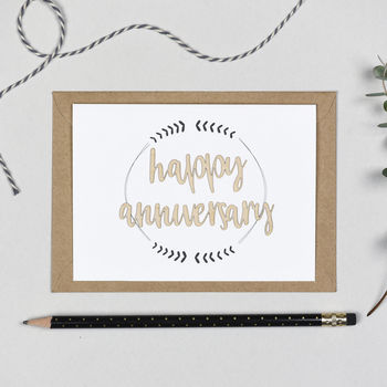 Happy Anniversary Wooden Words Cards, 3 of 3