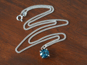 9mm London Blue Topaz Necklace In Sterling Silver, 4 of 5
