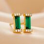 Emerald Birthstone 55th Wedding Anniversary Earrings In Gold Vermeil, thumbnail 1 of 6