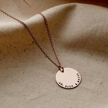 Personalised Curved Message Disc Necklace, 2 of 6