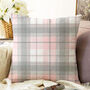 Grey And Pink Plaid Tartan Cushion Cover, thumbnail 1 of 3