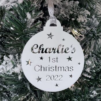 Baby's 1st Christmas Personalised Tree Decoration, 5 of 12