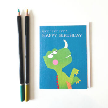 Mini Birthday Dinosaur Card, 2 of 5