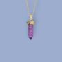 Genuine Amethyst Point Necklace In 18ct Gold Plate, thumbnail 2 of 12