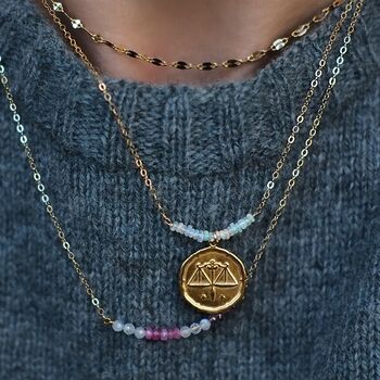Personalised Libra Star Sign Necklace, 6 of 10