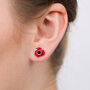 Poppy Flower Red Stud Earrings, thumbnail 1 of 5