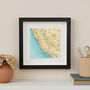 Personalised California Map Print Wall Art, thumbnail 2 of 5