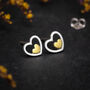 Sterling Silver Double Heart Stud Earrings, thumbnail 1 of 10