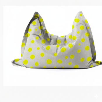 Hand Painted And Re Purposed Linen Large Floor Cushion Polka Dot, 8 of 12