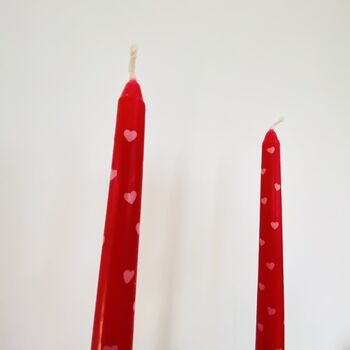 Pair Of Red And Pink Heart Candles, 4 of 6