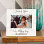 Personalised Wedding Day Pastel Photo Frame Gift For Couple, thumbnail 1 of 7